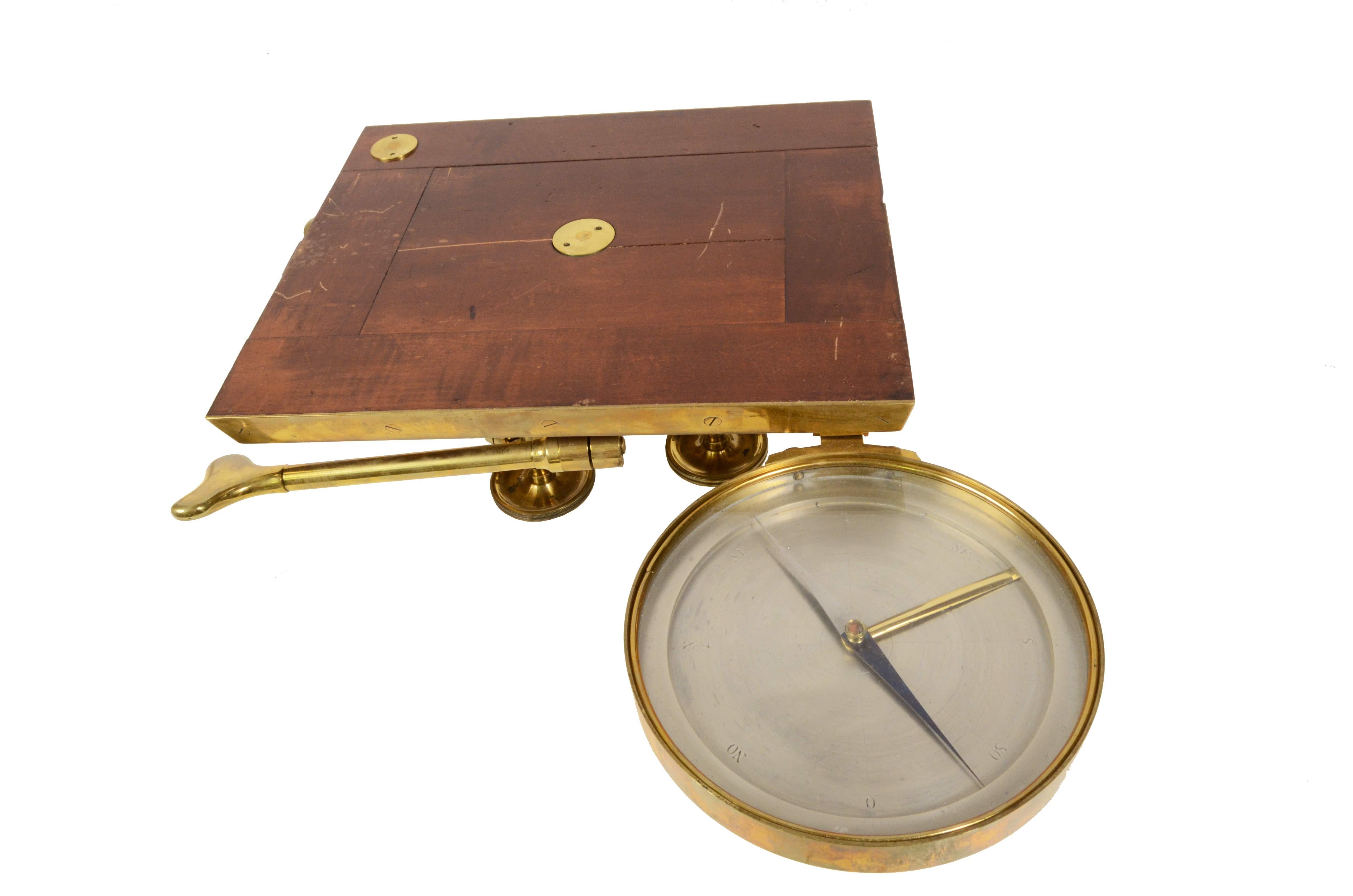 1820s Rare Cittelli Milan Brass Wood Praetorian Tablet Antique Surveyor Tool 12
