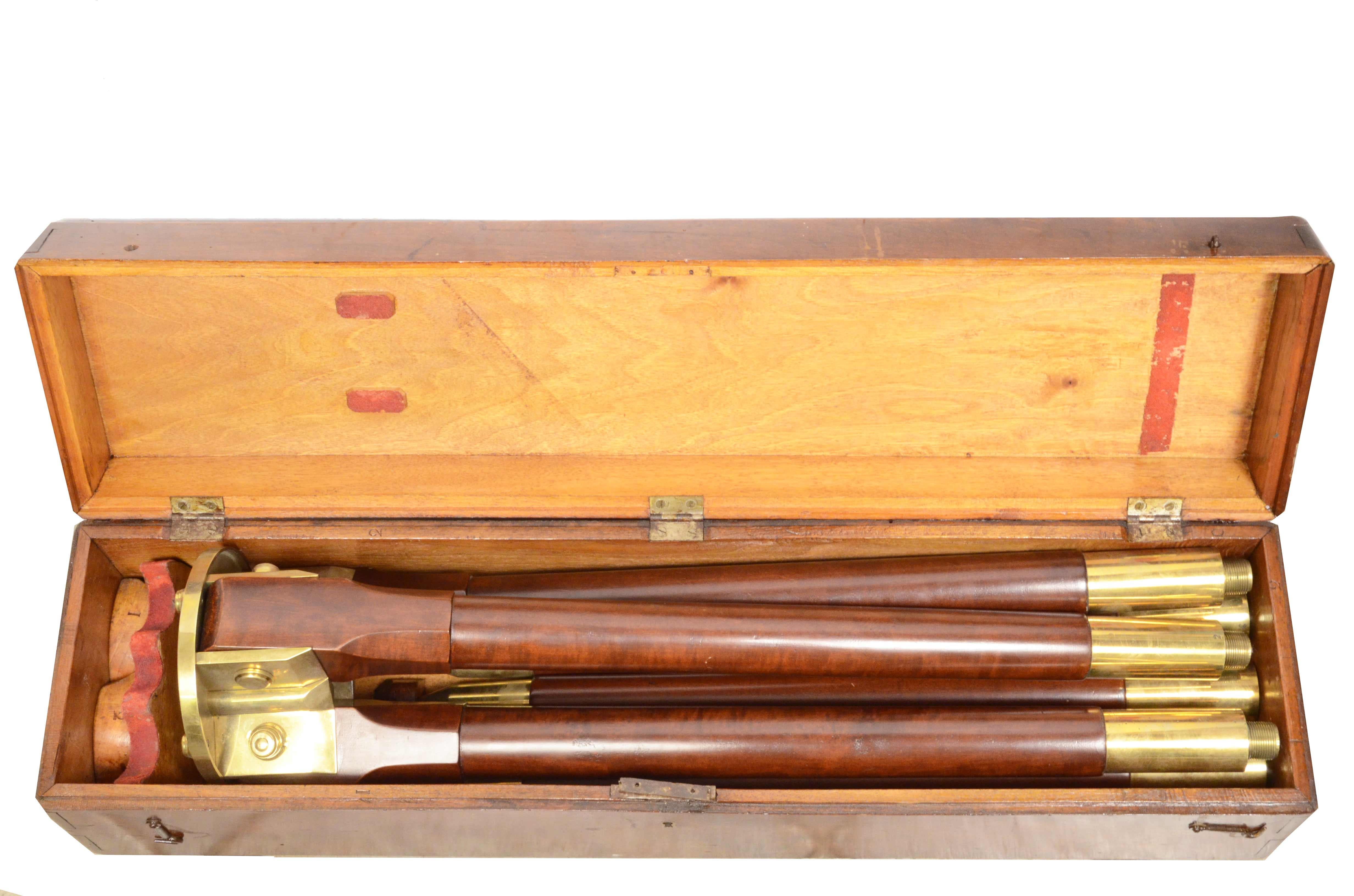 1820s Rare Cittelli Milan Brass Wood Praetorian Tablet Antique Surveyor Tool 2