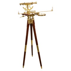 1820s Rare Cittelli Milan Brass Wood Praetorian Tablet Antique Surveyor Tool