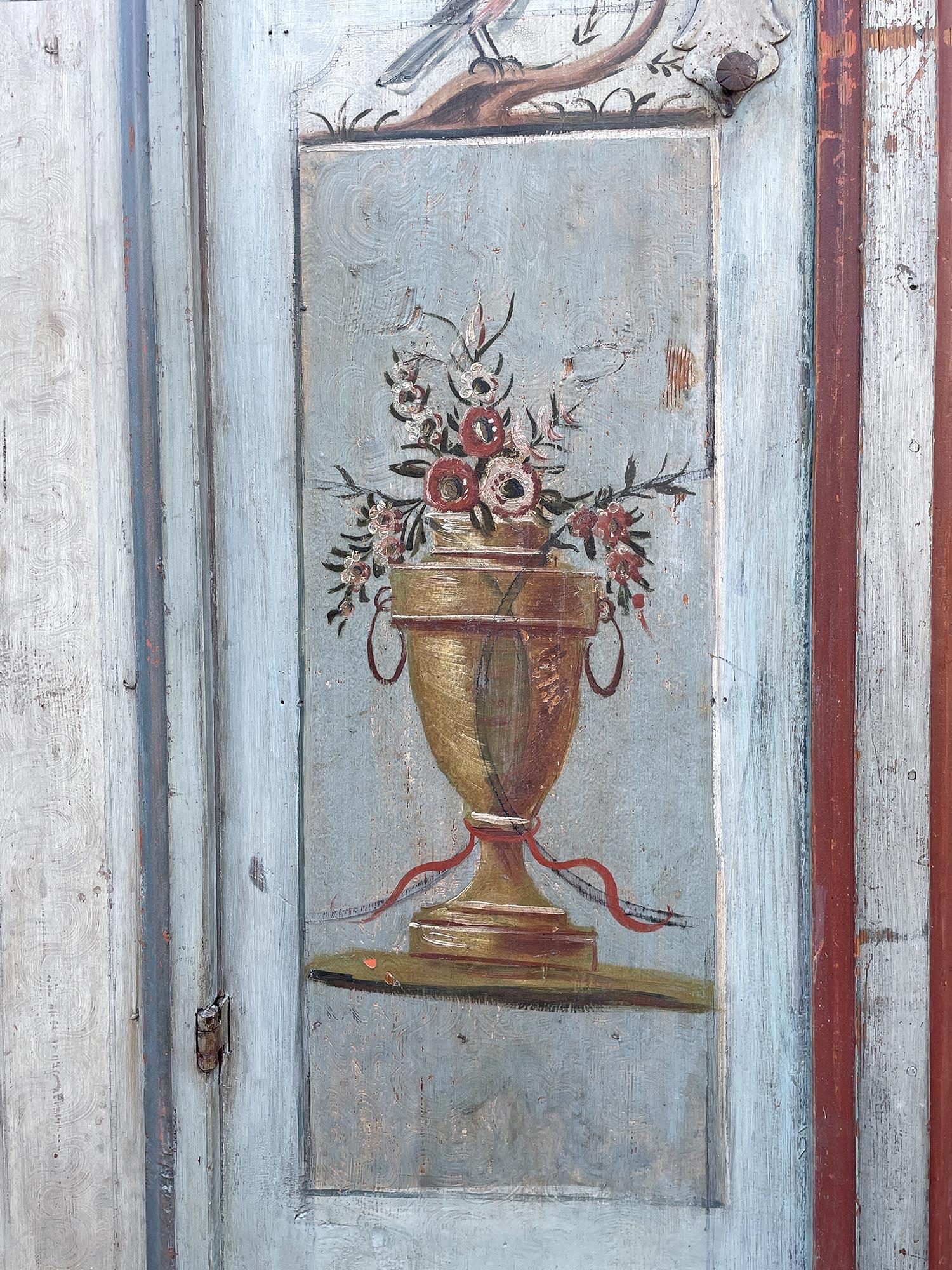 1821 Light Blue Floral Painted Cabinet 11