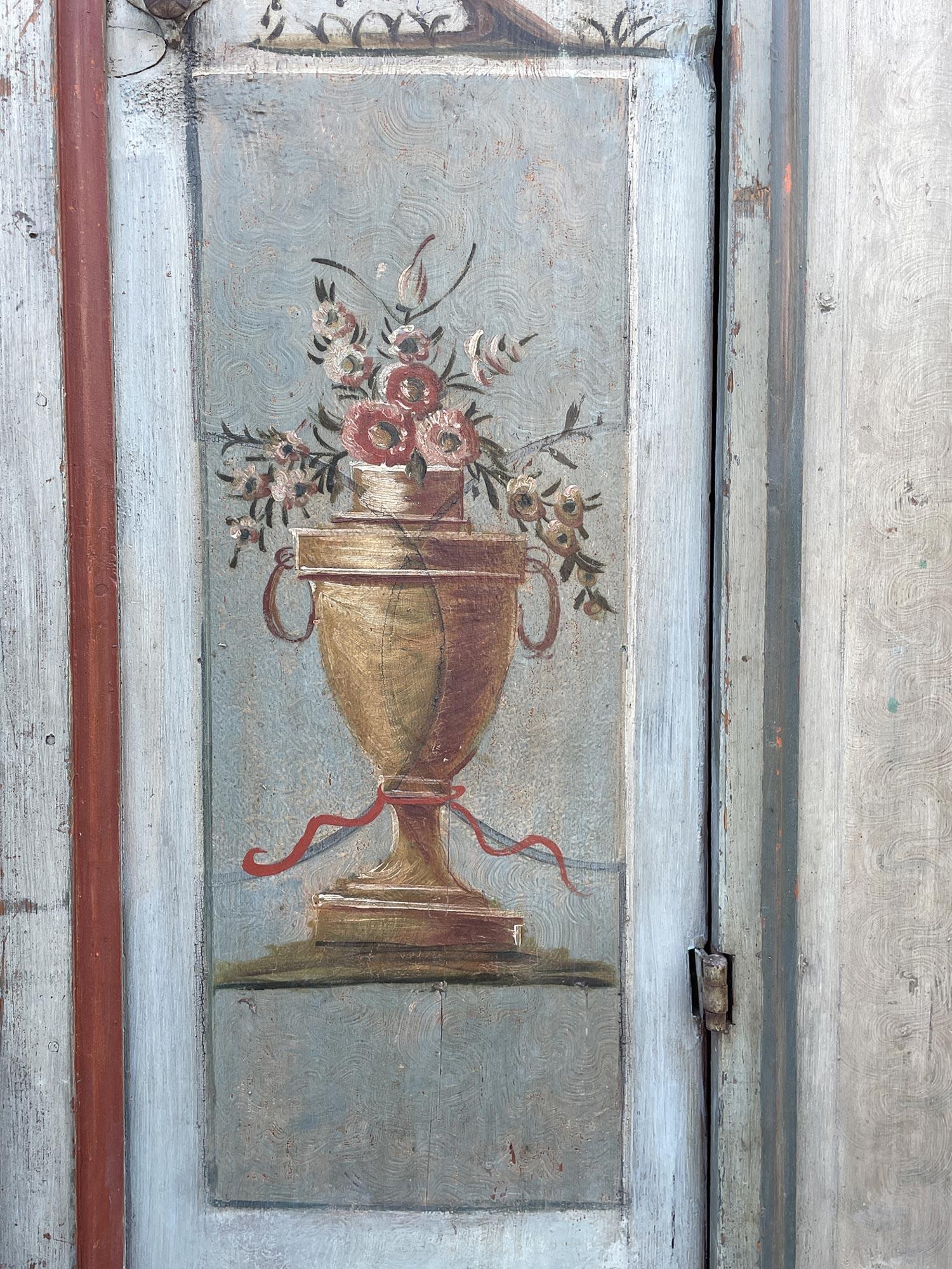 1821 Light Blue Floral Painted Cabinet 12