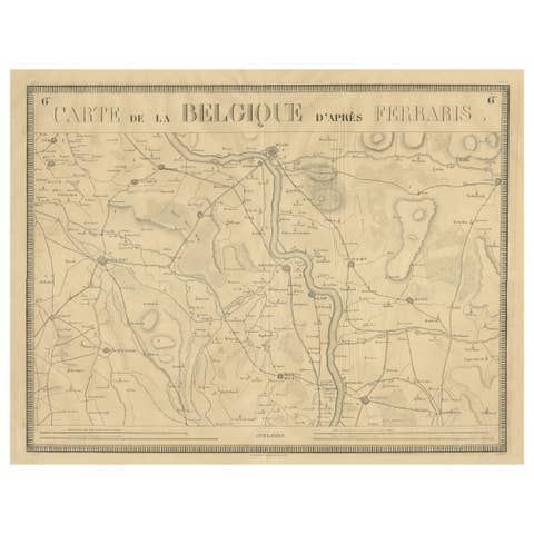 1821 Map of the Rhine River Region by Vandermaelen – from Duisburg to Wesel