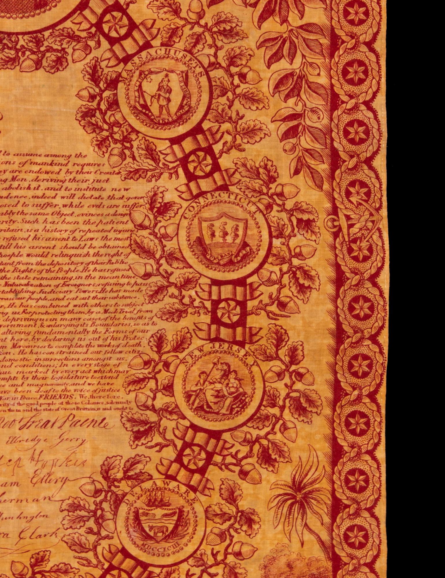 1821 Printing of the Declaration of Independence on Cloth 3