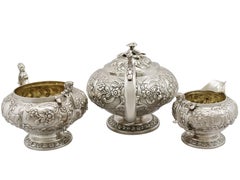 1822 Antique Scottish Sterling Silver Three Piece Tea Service