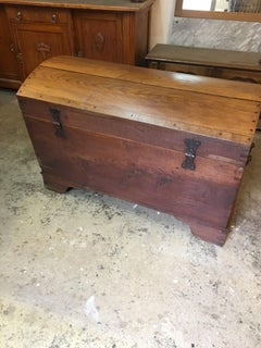 1822 Biedermeier Oakwood Chest with Brass Handle