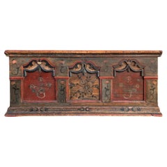 1822 Blue Floral Painted Alpine Chest