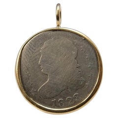 1823 Capped Bust dime Handbesetzt in 18k Goldfassung