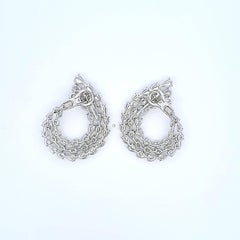 18.23 Carat Pear Shape I SI1 Diamond Platinum Cluster Earrings