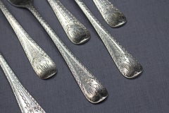 Lot de 6 fourchettes assemblées de 1824 et 1825 gravées de style Hanovre