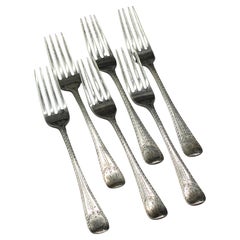 1824 & 1825 Assembled Set of 6 Hanoverian Engraved Forks