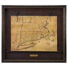 1824 Massachusetts, Connecticut and Rhode Island Antique Wall Map by E. Ruggles