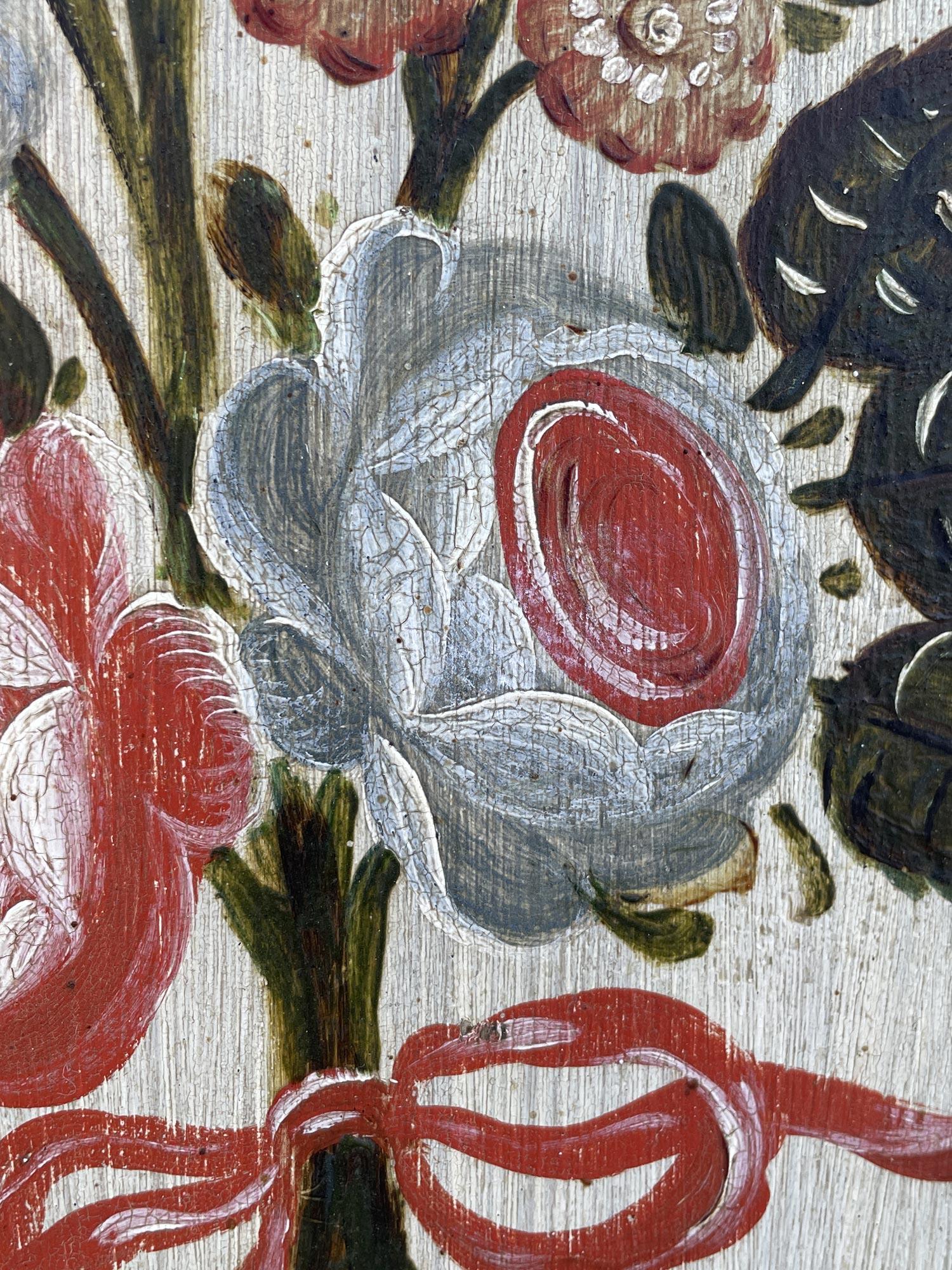 1825 Blue Floral Painted Alpine Cabinet 9