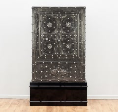 1825 Italienisch Schmiedeeisen beschlagene antike Safe Zigarren Humidor Dry Bar Kabinett