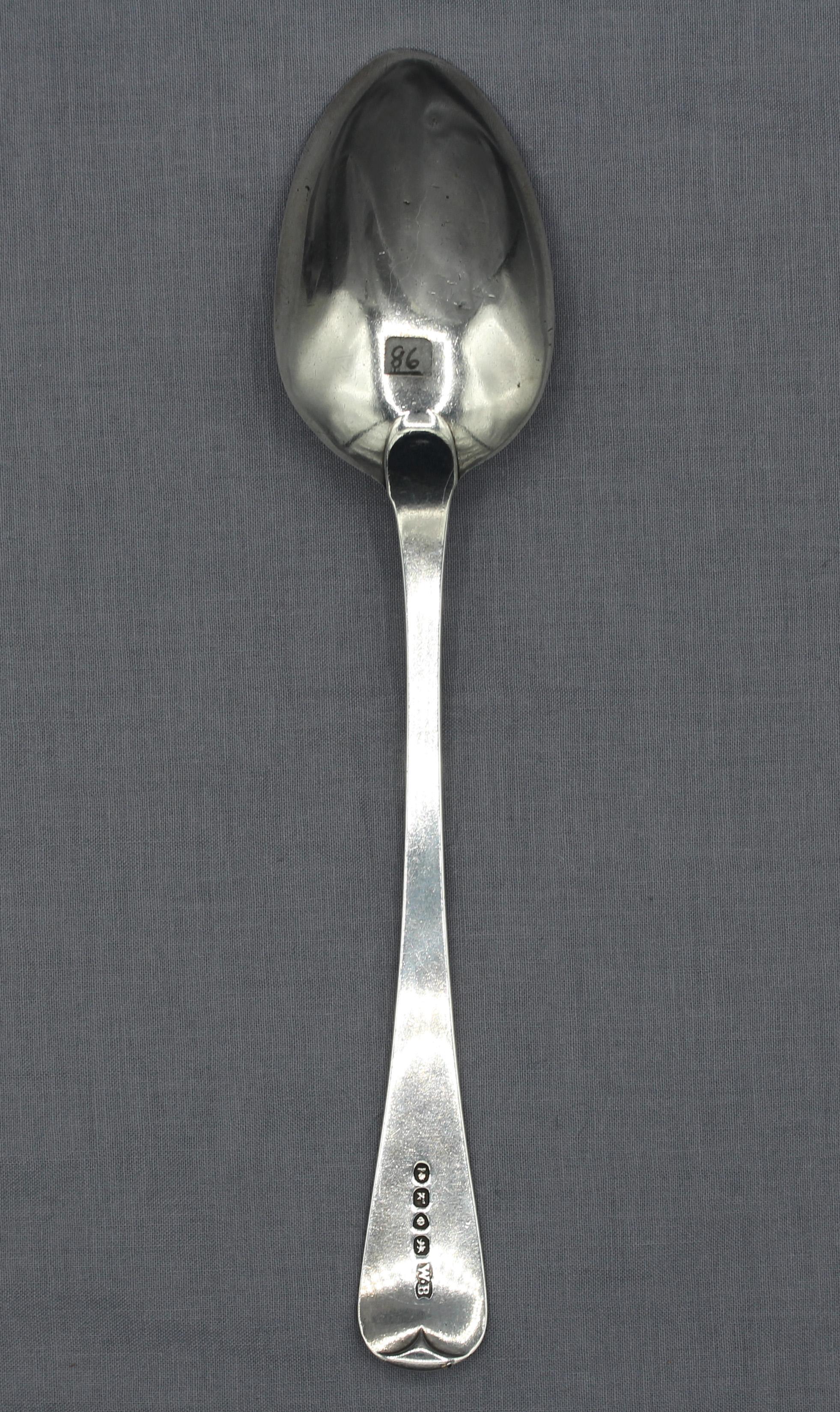 1825 Cuillère à soupe en argent sterling de William Bateman, Londres. Monogramme de la période brute 