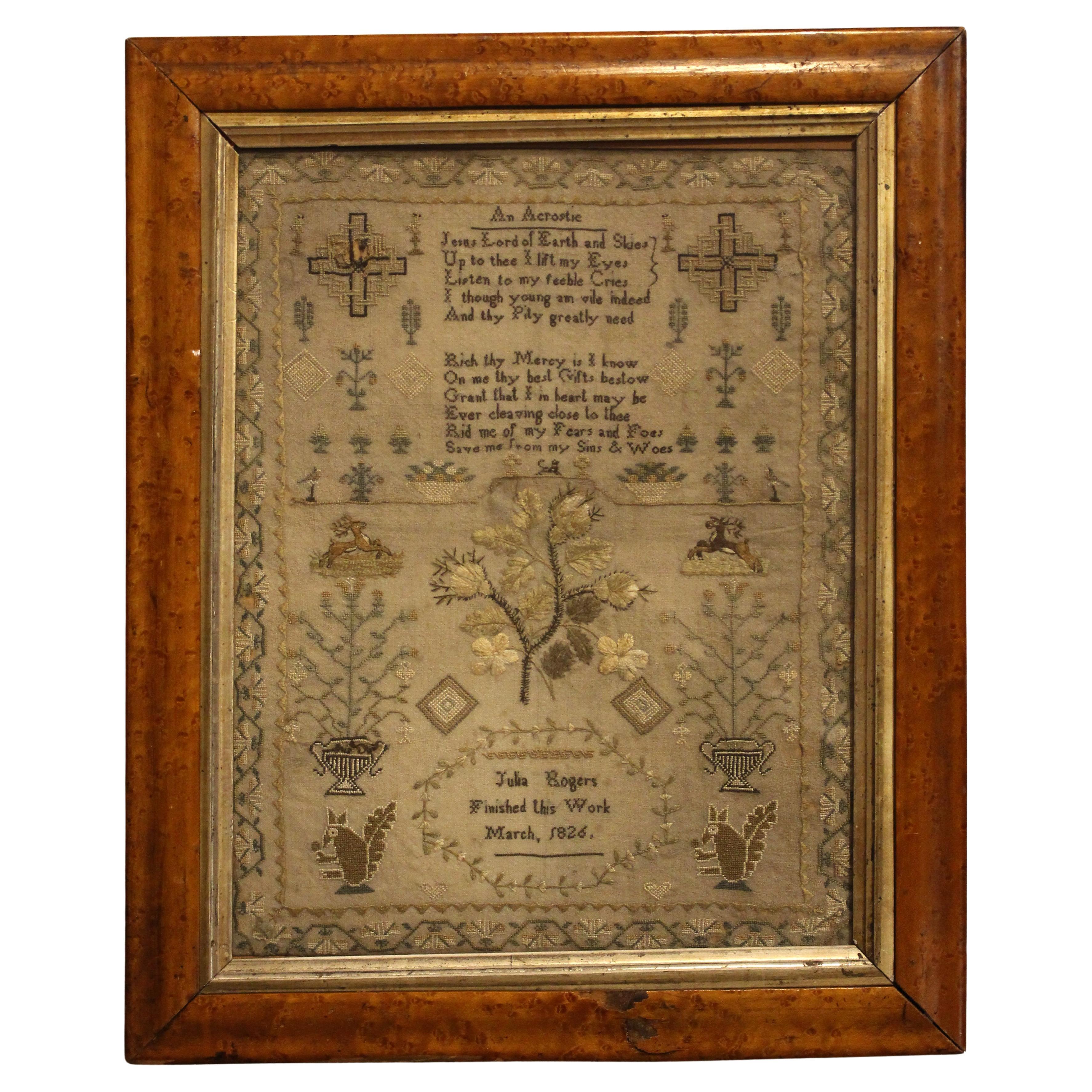 Encadrement anglo-américain de Julia Rogers, 1826