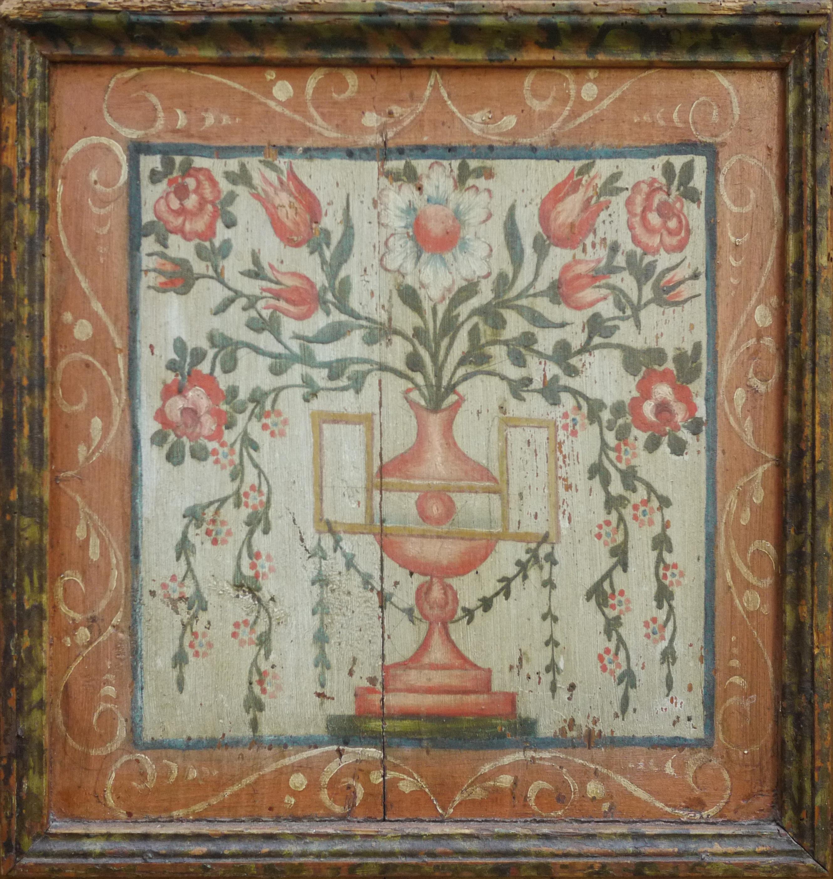 Fir 1826 Antique Floral Hand Painted Cabinet