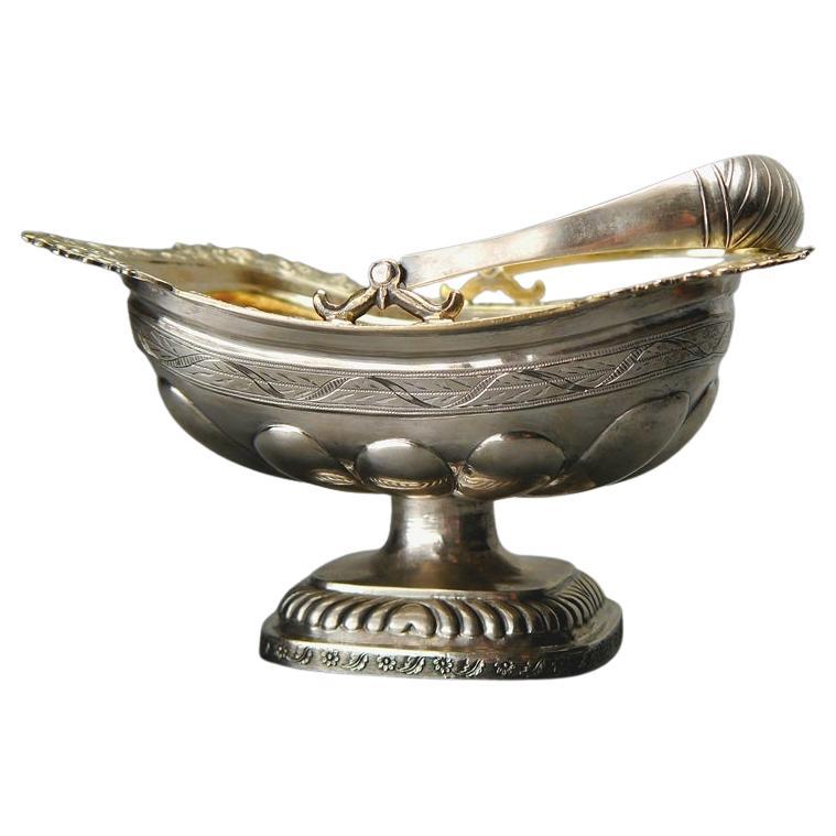 1826 Antique Russian Basket Candy Dish solid 84 Silver / 288 gr