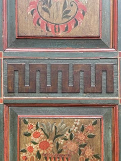 1826 Blu Floral Painted Wardrobe with Two Doors