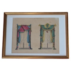 1826 George Smith’s The Upholsterer’s Guide A Hand Tinted Textile Engraving