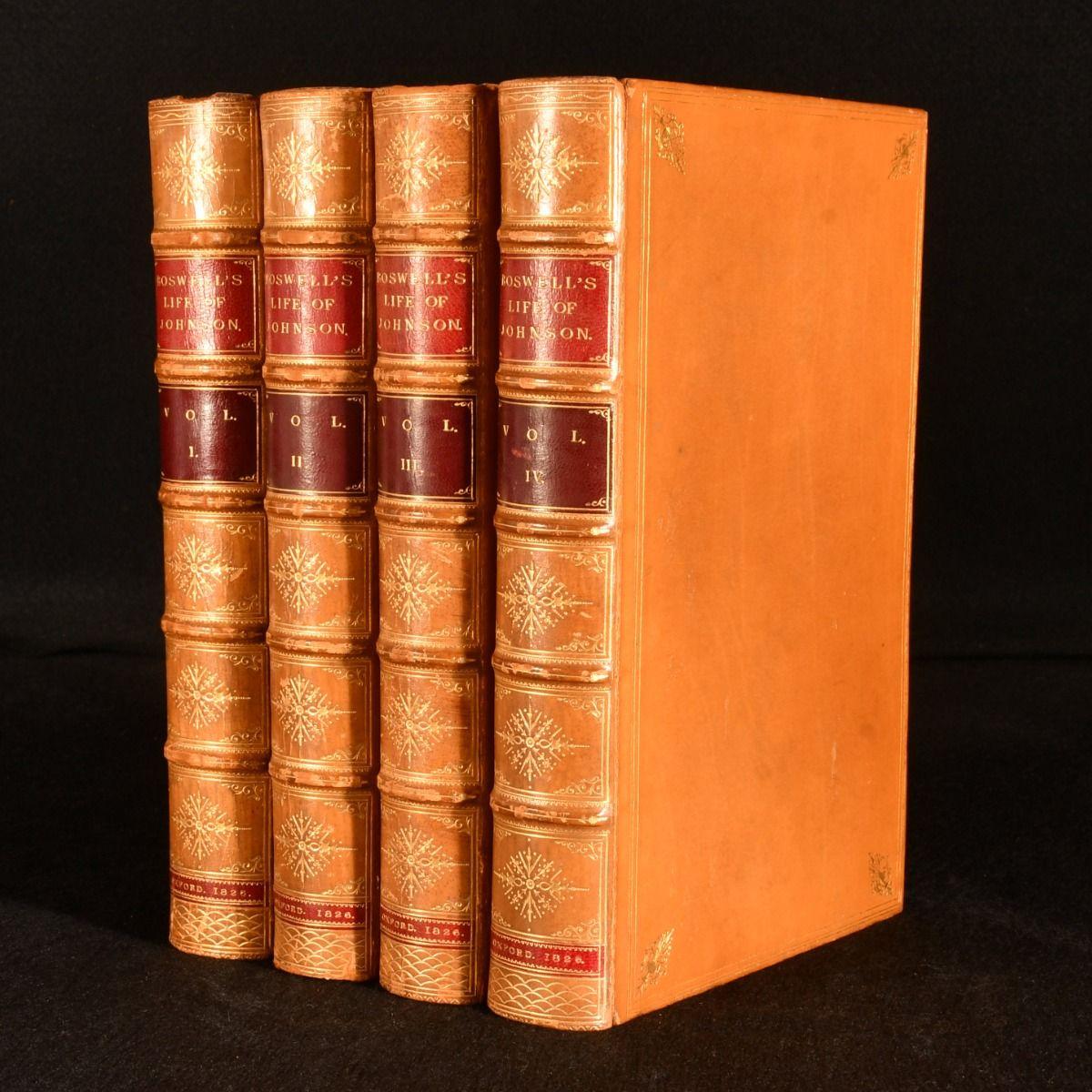 An exceptionally lovely extra-illustrated edition of Boswell's Life of Johnson, in full calf signed bindings by Tout.

An extra illustrated four volume edition of this landmark work in the development of the modern biography in English. Many have