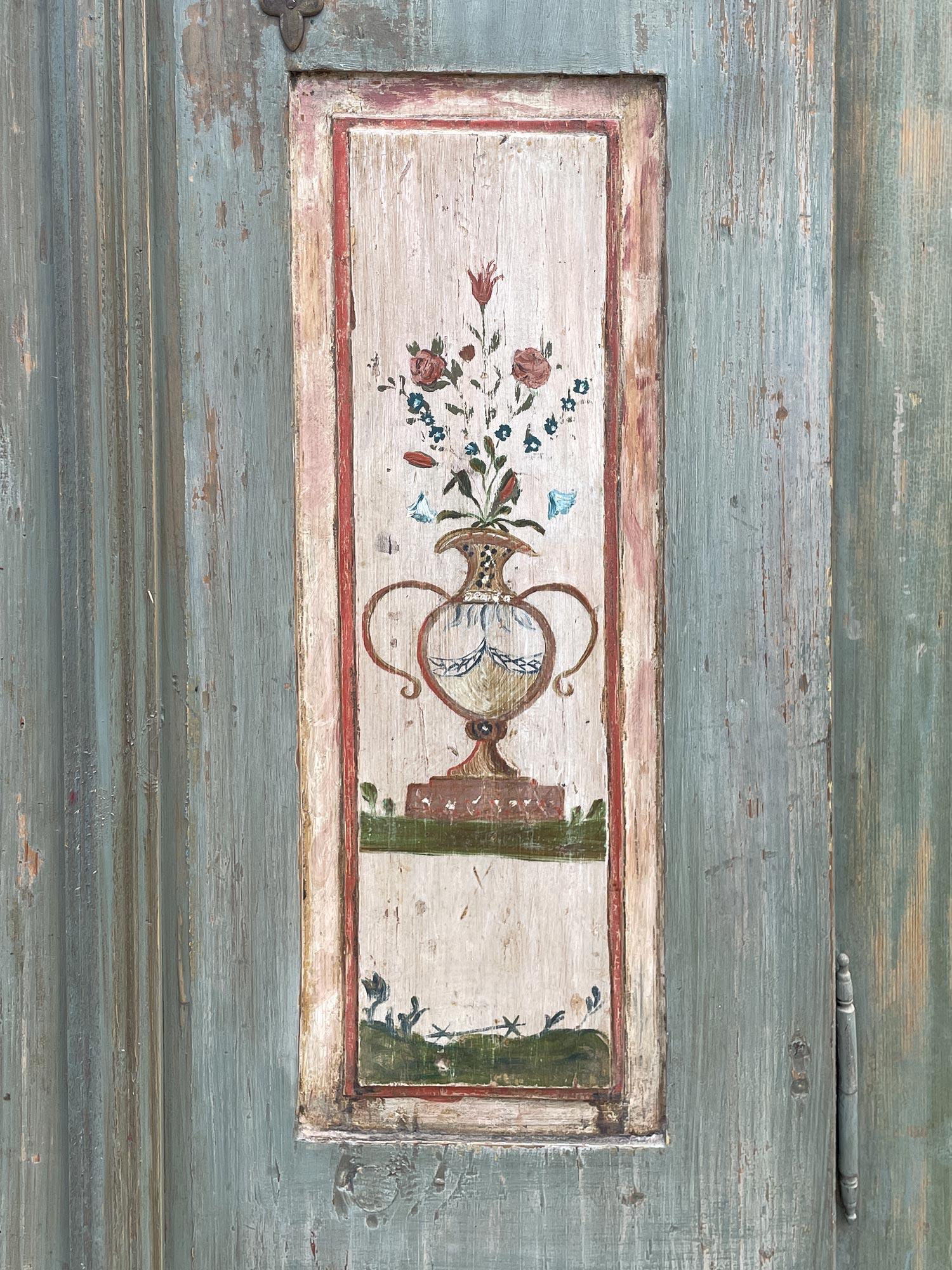 1827 Armario Pintado Floral Verde Claro 4