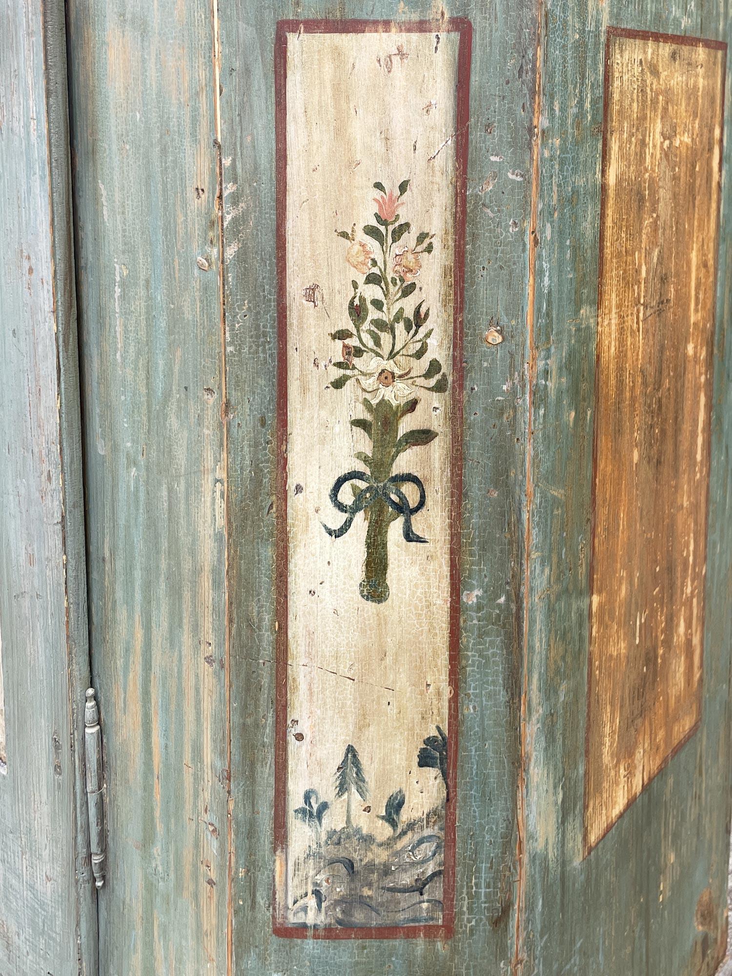 1827 Armario Pintado Floral Verde Claro 7