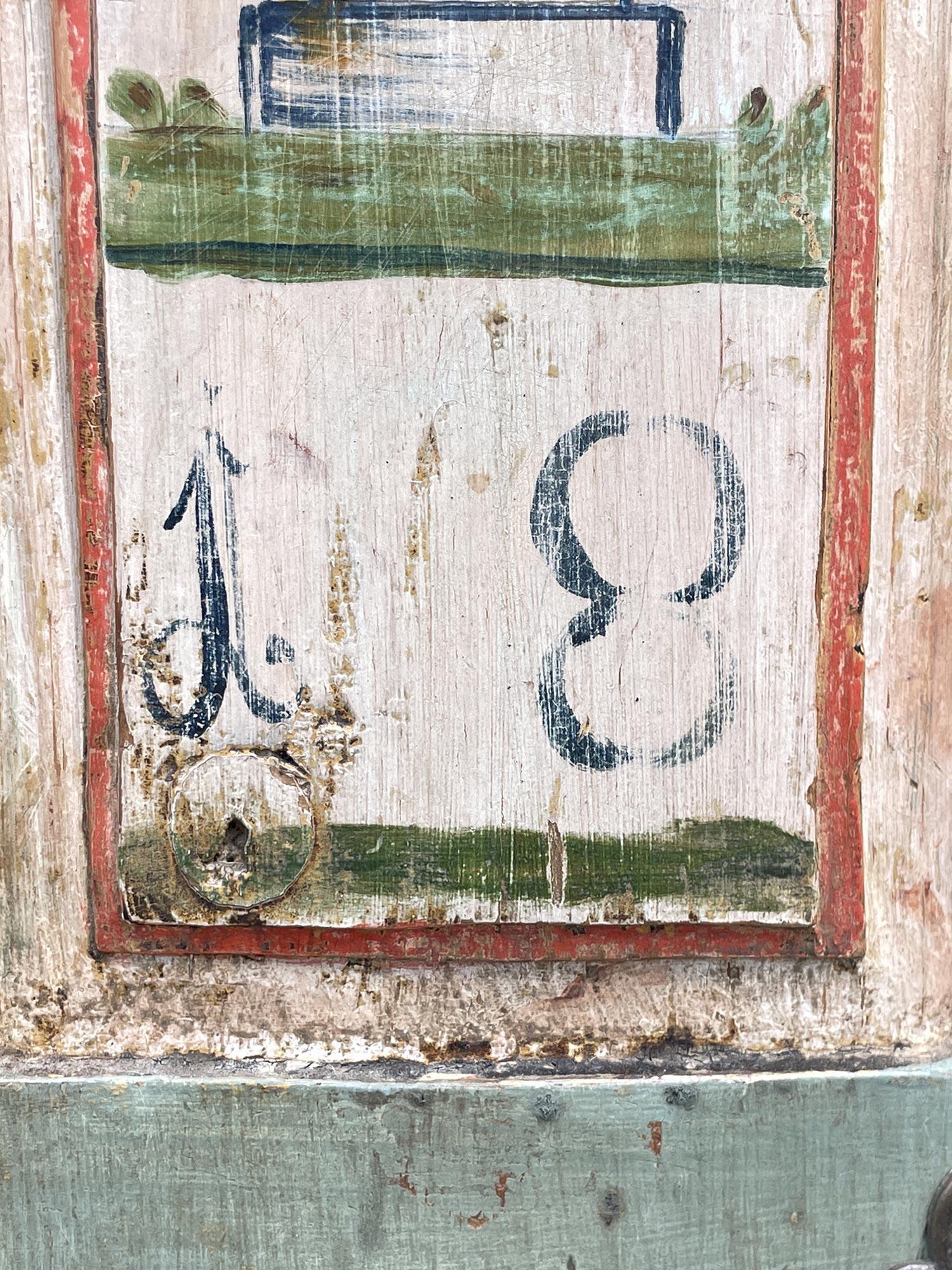 1827 Armario Pintado Floral Verde Claro 9