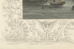 1828 Aquatint Panorama of Greenwich with Iconic Windmill