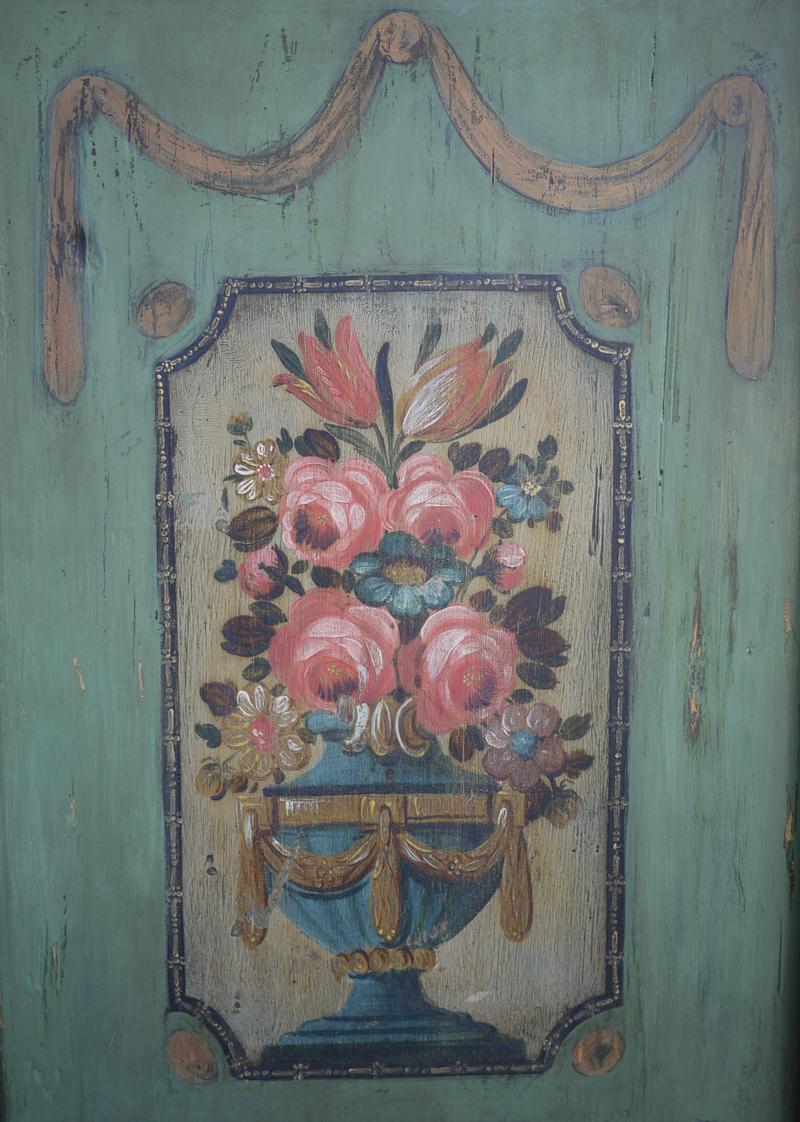 Folk Art 19th Century Floral and Fruit Painted Handpainted Two Doors Wardrobe, 1828