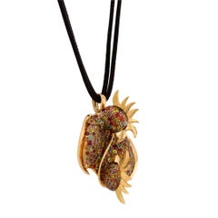 18.29 Carat Multicolored Sapphires Yin Yang Parrots Pendant, John Landrum Bryant