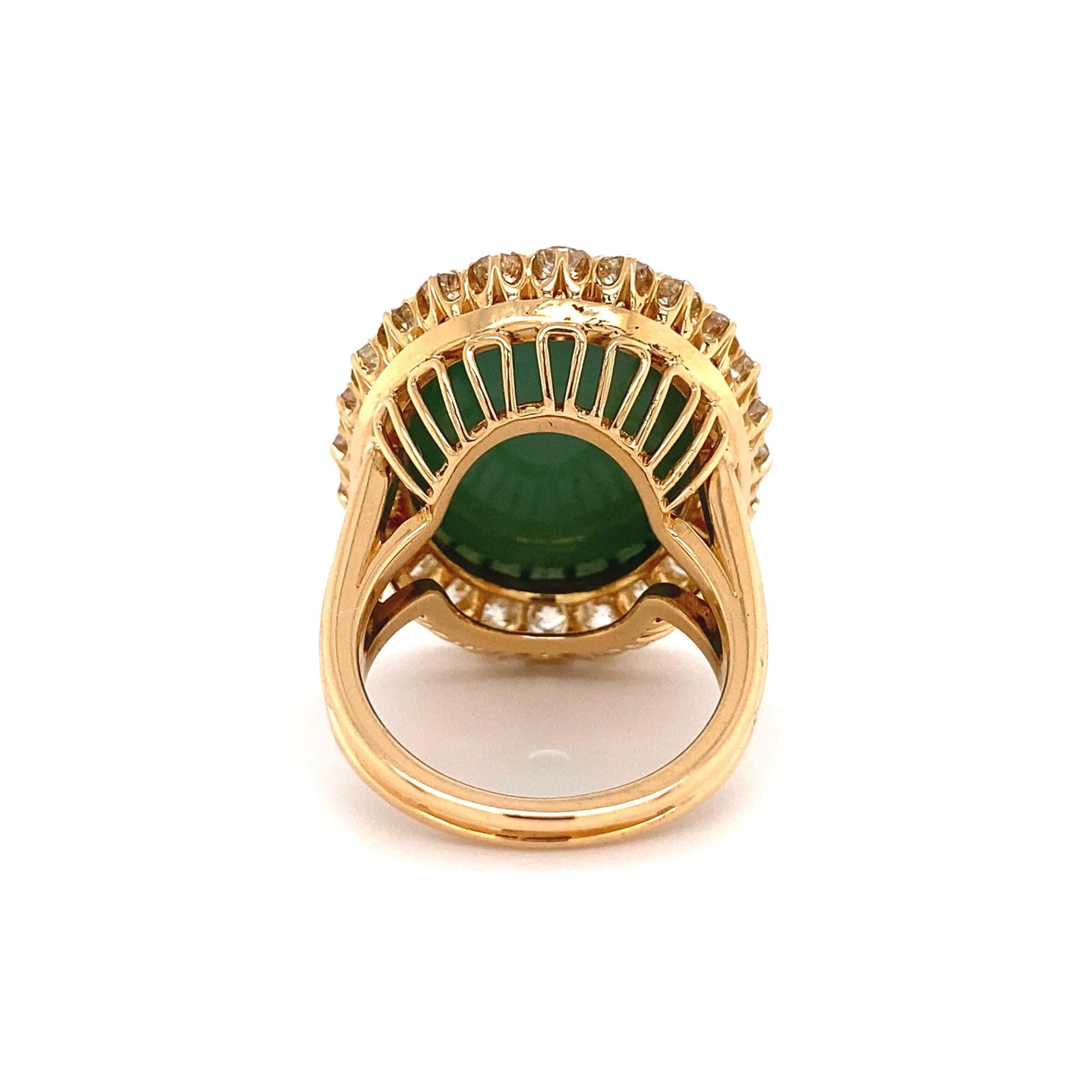 Women's 18.29 Carat Turquoise and Diamond Gold Cocktail Ring Estate Fine Jewelry