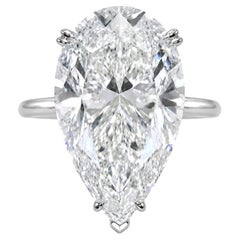 18.29 ct Type IIa D/IF Pear Brilliant Cut Natural Diamond Set in Platinum