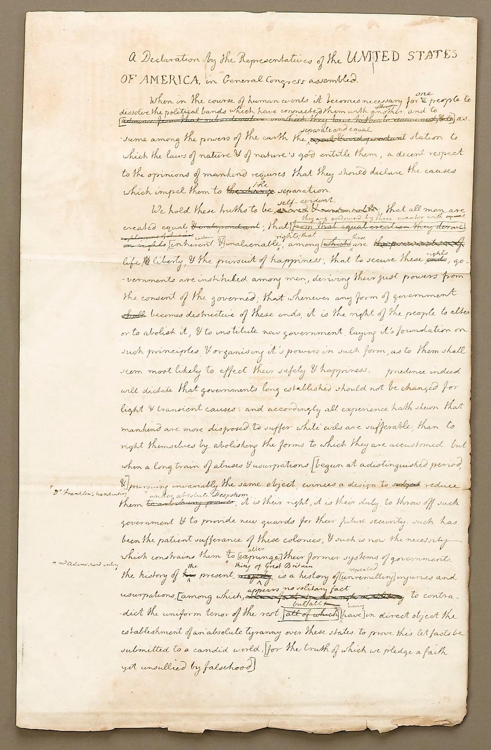 Début du XIXe siècle Draft « Declaration of Independence » de 1829, gravé par Charles Toppan en vente
