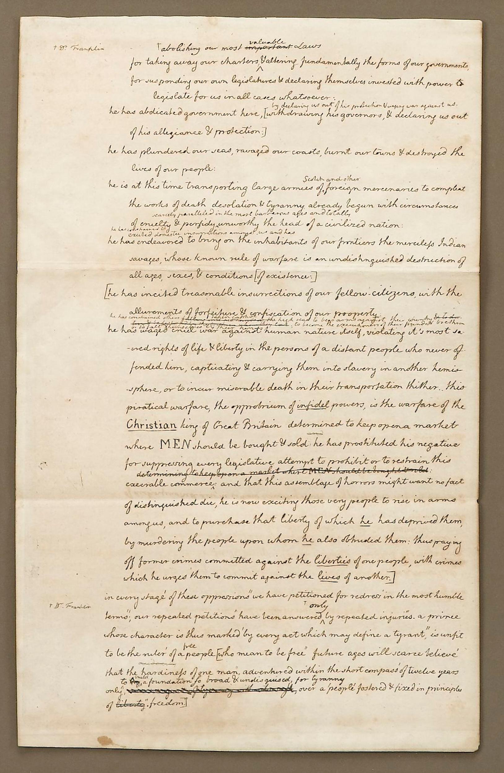 Draft « Declaration of Independence » de 1829, gravé par Charles Toppan en vente 1