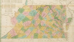 1829 Map of Virginia and Maryland by Anthony Finley