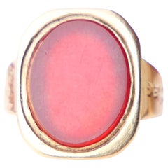 1829 Nordic Men Unisex Signet Ring Carnelian solid 18K Gold ØUS8.25 / 4 gr