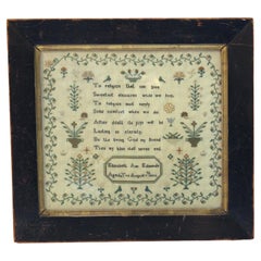 Mimbre de 1829 hecho por Elizabeth Ann Edmonds en marco de época, inglés