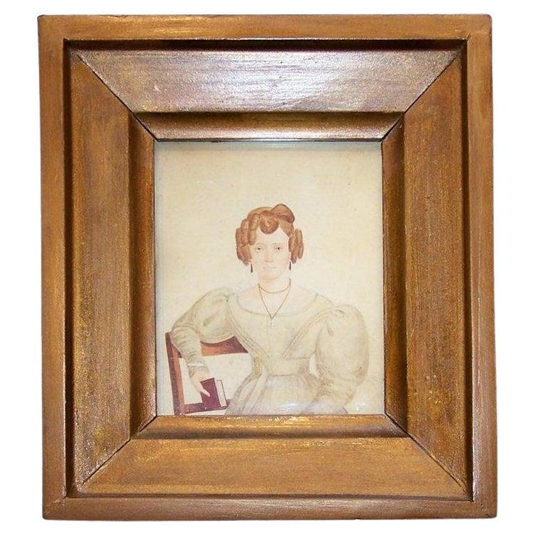 Ritratto inglese a acquerello del 1829, firmato, con una didascalia scandalosa