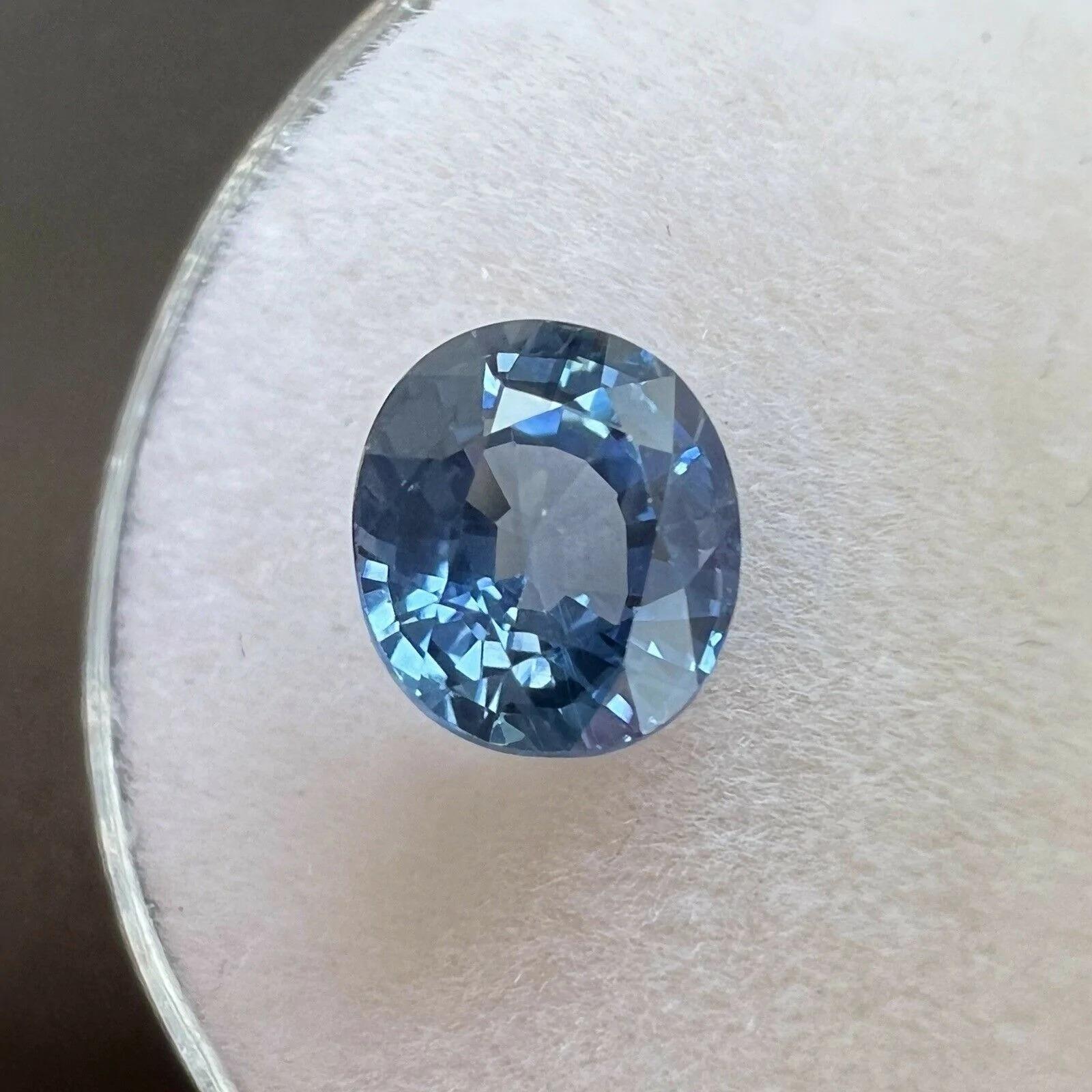 1.82ct AIG Certified Vivid Blue Sapphire Oval Cut Rare Loose Gemstone In New Condition For Sale In Birmingham, GB