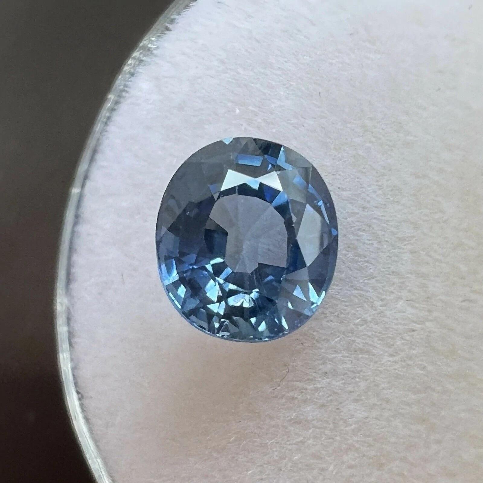 Women's or Men's 1.82ct AIG Certified Vivid Blue Sapphire Oval Cut Rare Loose Gemstone For Sale