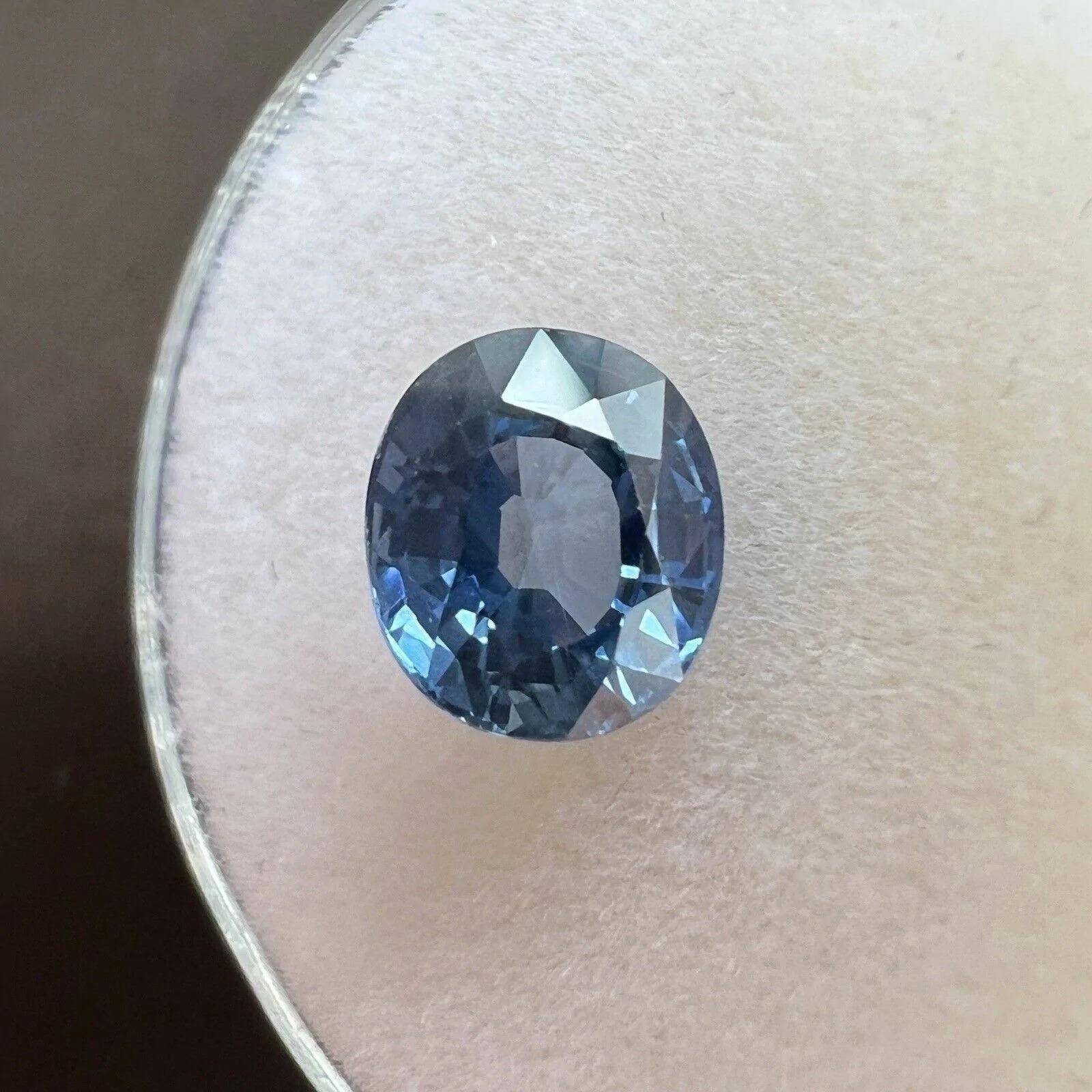 1.82ct AIG Certified Vivid Blue Sapphire Oval Cut Rare Loose Gemstone For Sale 1