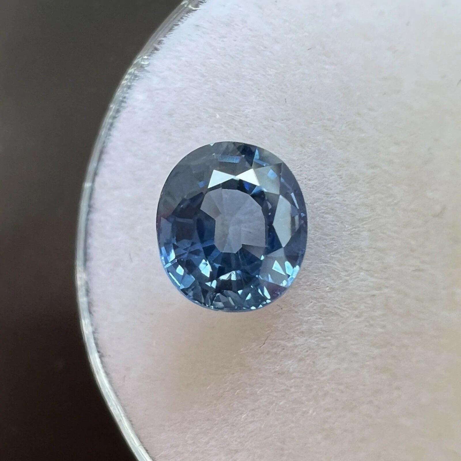1.82ct AIG Certified Vivid Blue Sapphire Oval Cut Rare Loose Gemstone For Sale 2
