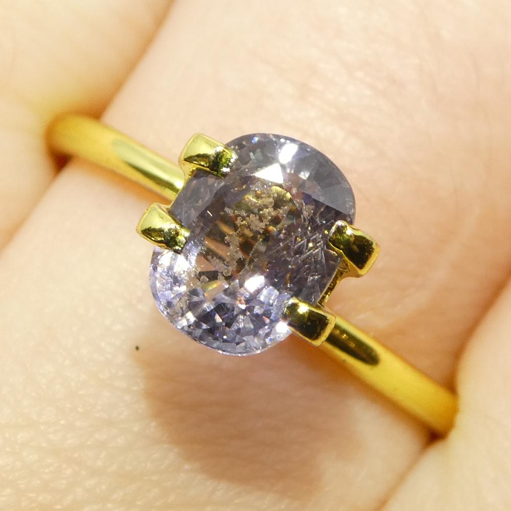 1.82ct Saphir violet coussin de Tanzanie non chauffé en vente 8