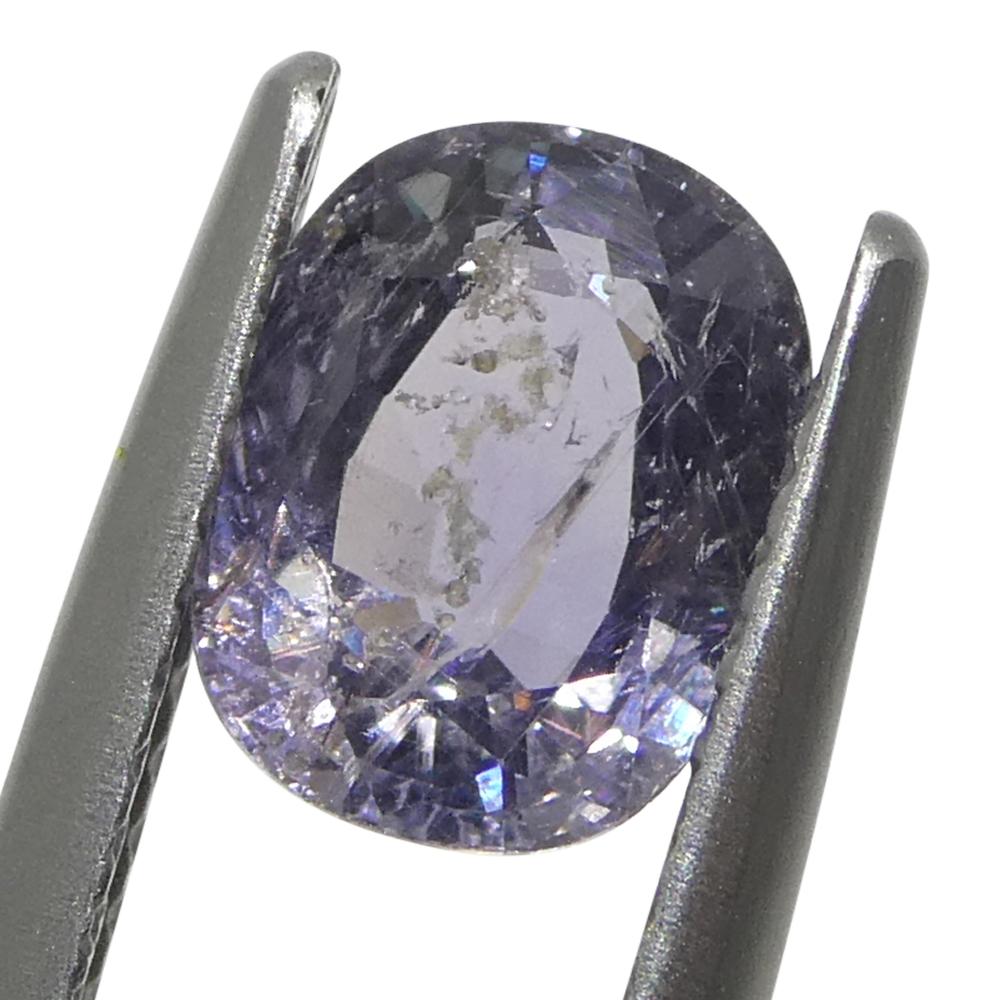 1.82ct Saphir violet coussin de Tanzanie non chauffé en vente 5