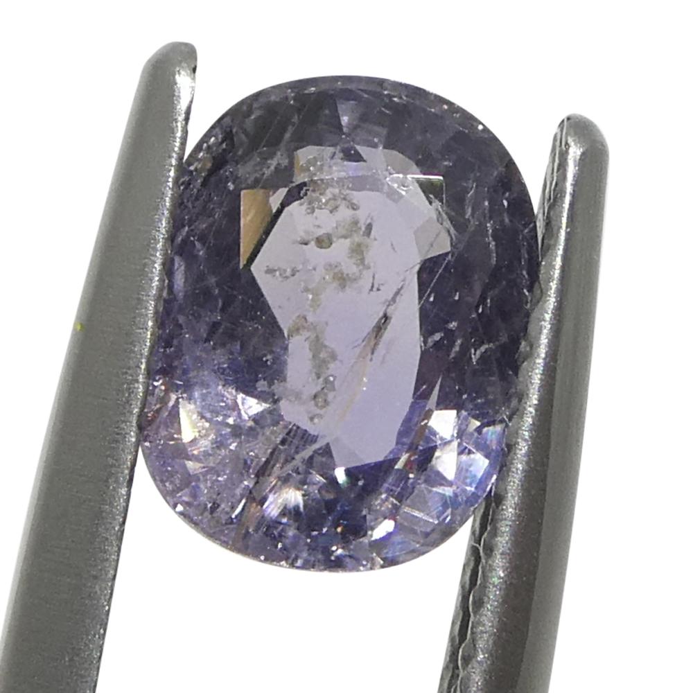Taille brillant 1.82ct Saphir violet coussin de Tanzanie non chauffé en vente