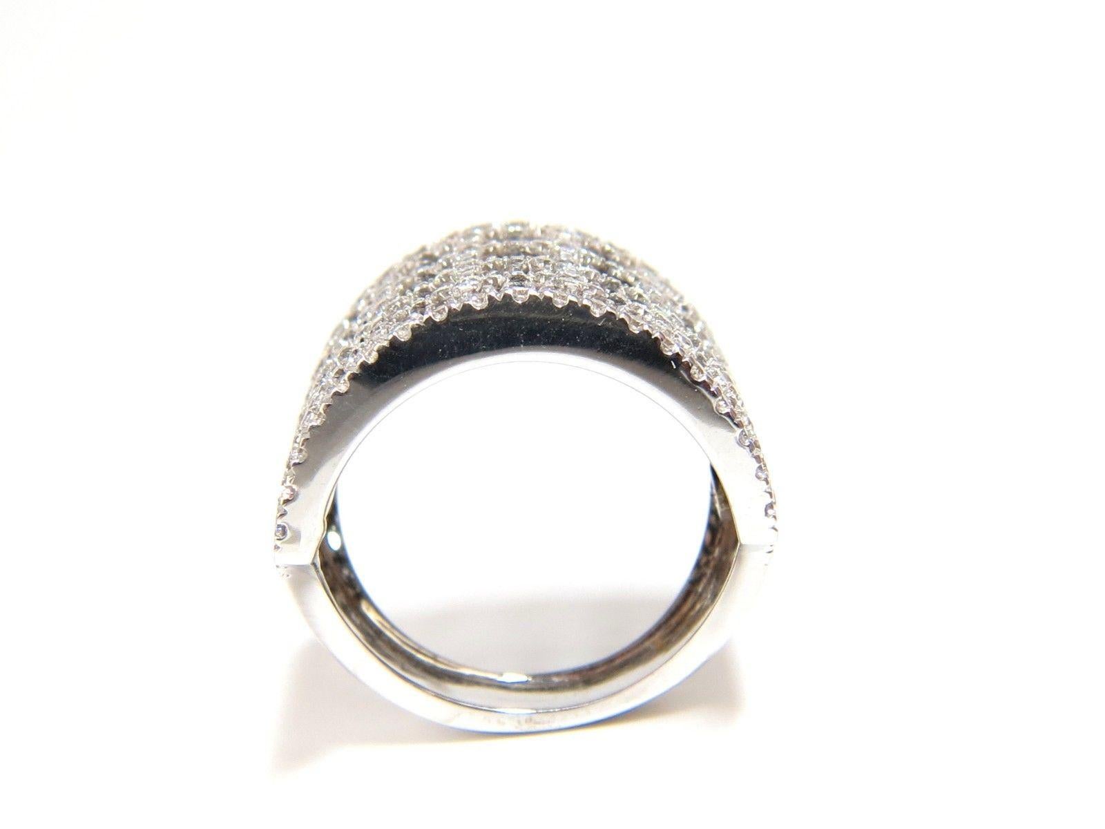 1.82CT Diamonds Bead Set Sandwiched Black Underlay 3D Grill Band Ring 18KT For Sale 2