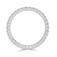 1.82ct Emerald Cut Diamond Bezel Set Eternity Band in 18k White Gold