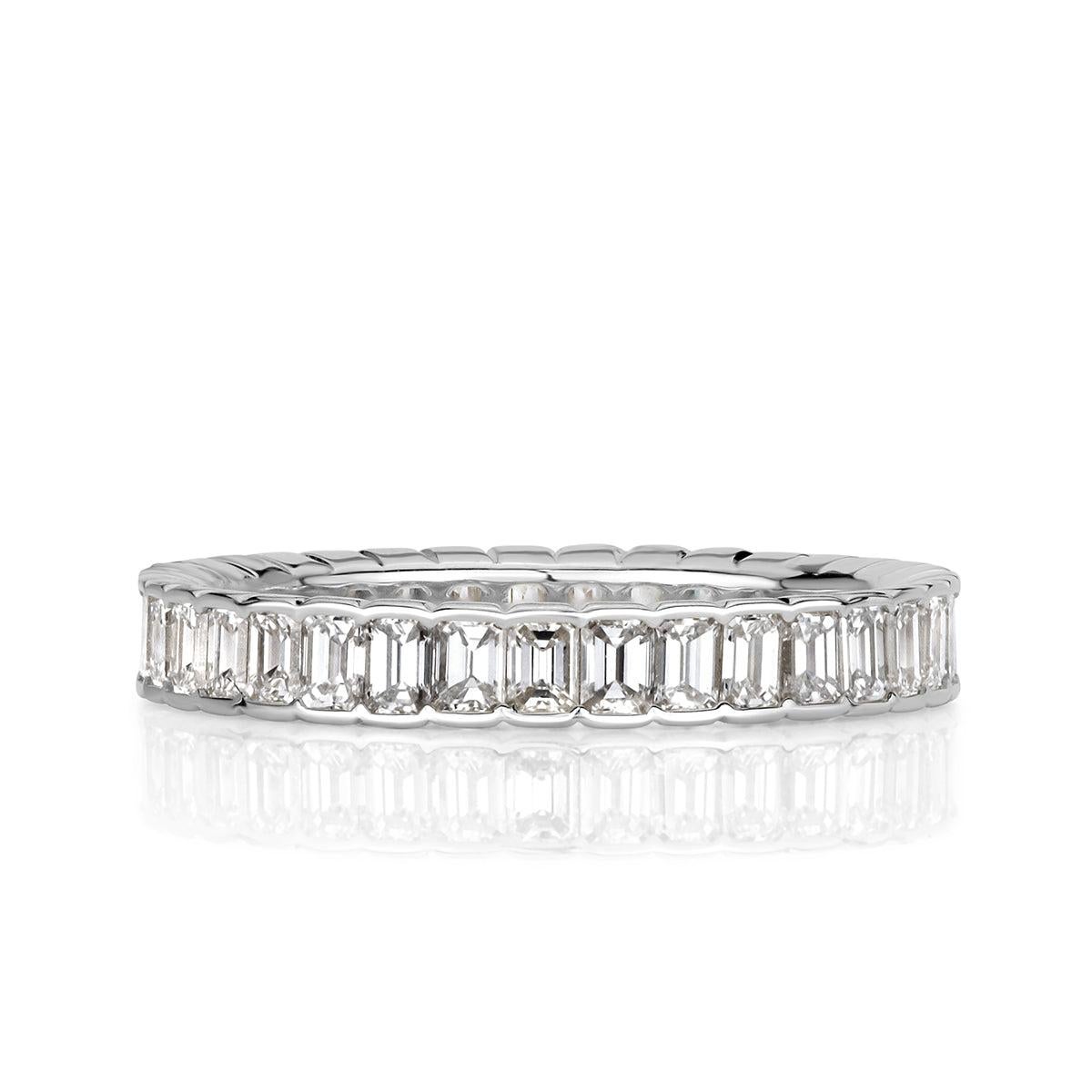 1.82ct Emerald Cut Diamond Bezel Set Eternity Band in Platinum