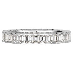 1.82ct Emerald Cut Diamond Bezel Set Eternity Band in Platinum