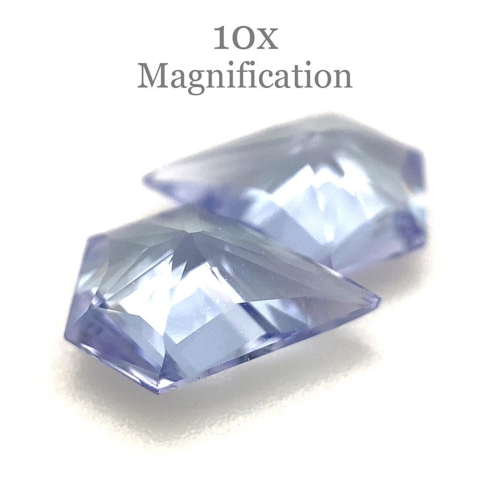 1.82ct Fan Tanzanite Precision Cut Pair In New Condition For Sale In Toronto, Ontario